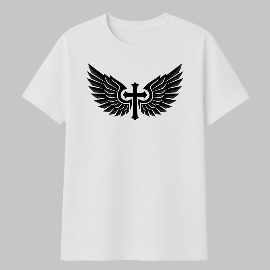 cruz con alas negras