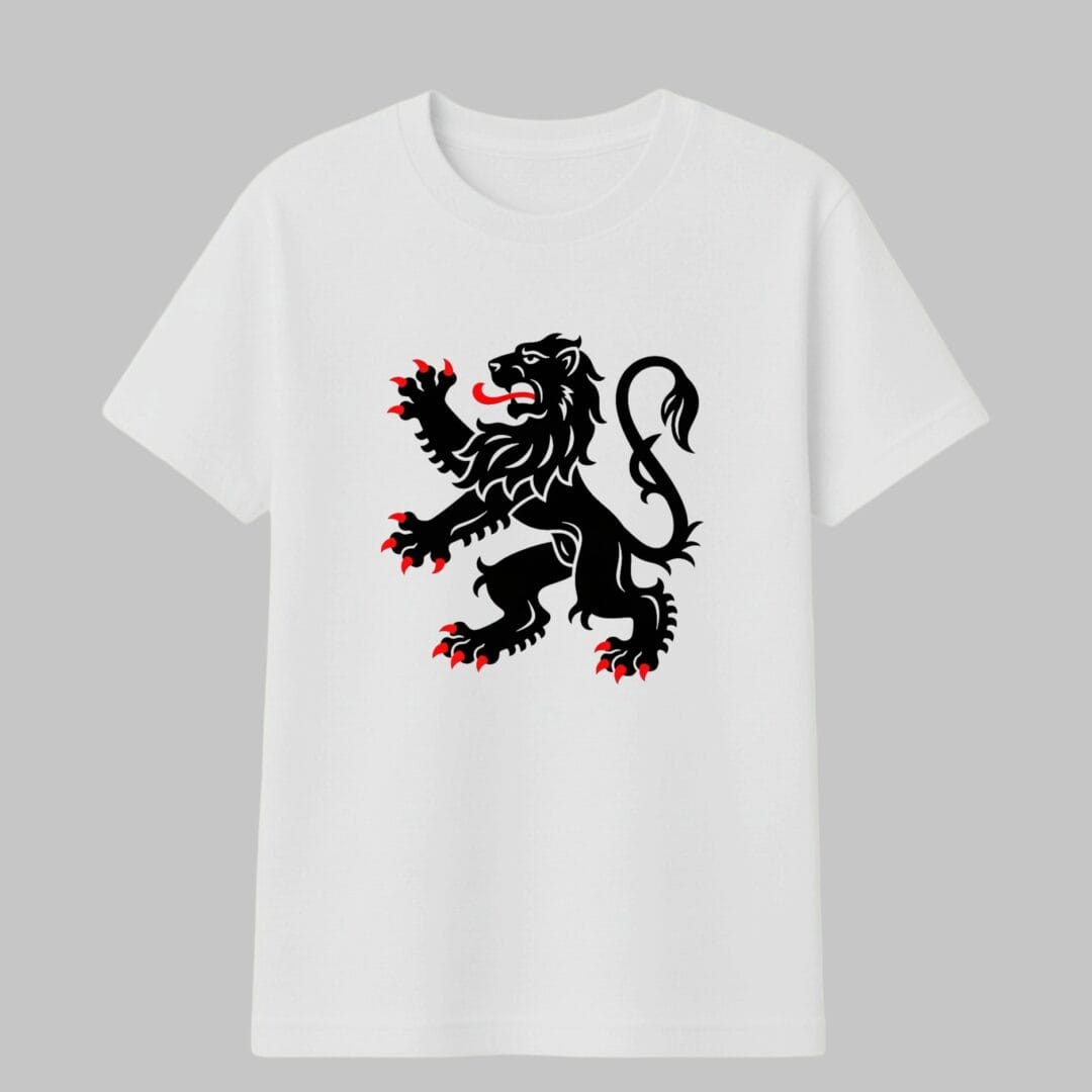 León heráldico con garras rojas