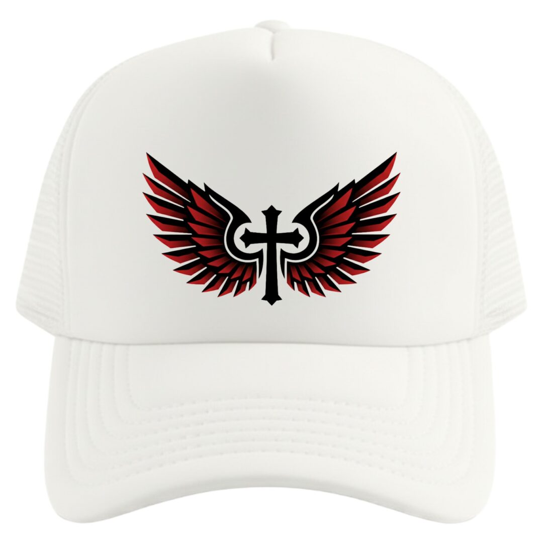 gorra cruz  con alas rojas